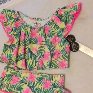 Nicole Miller New York Tropical Pink Floral Two-Piece Swim Set 10